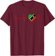 Saint Kitts and Nevis Flag Heartbeat EKG Patriotic National T-Shirt - T-Shirt | Maroon
