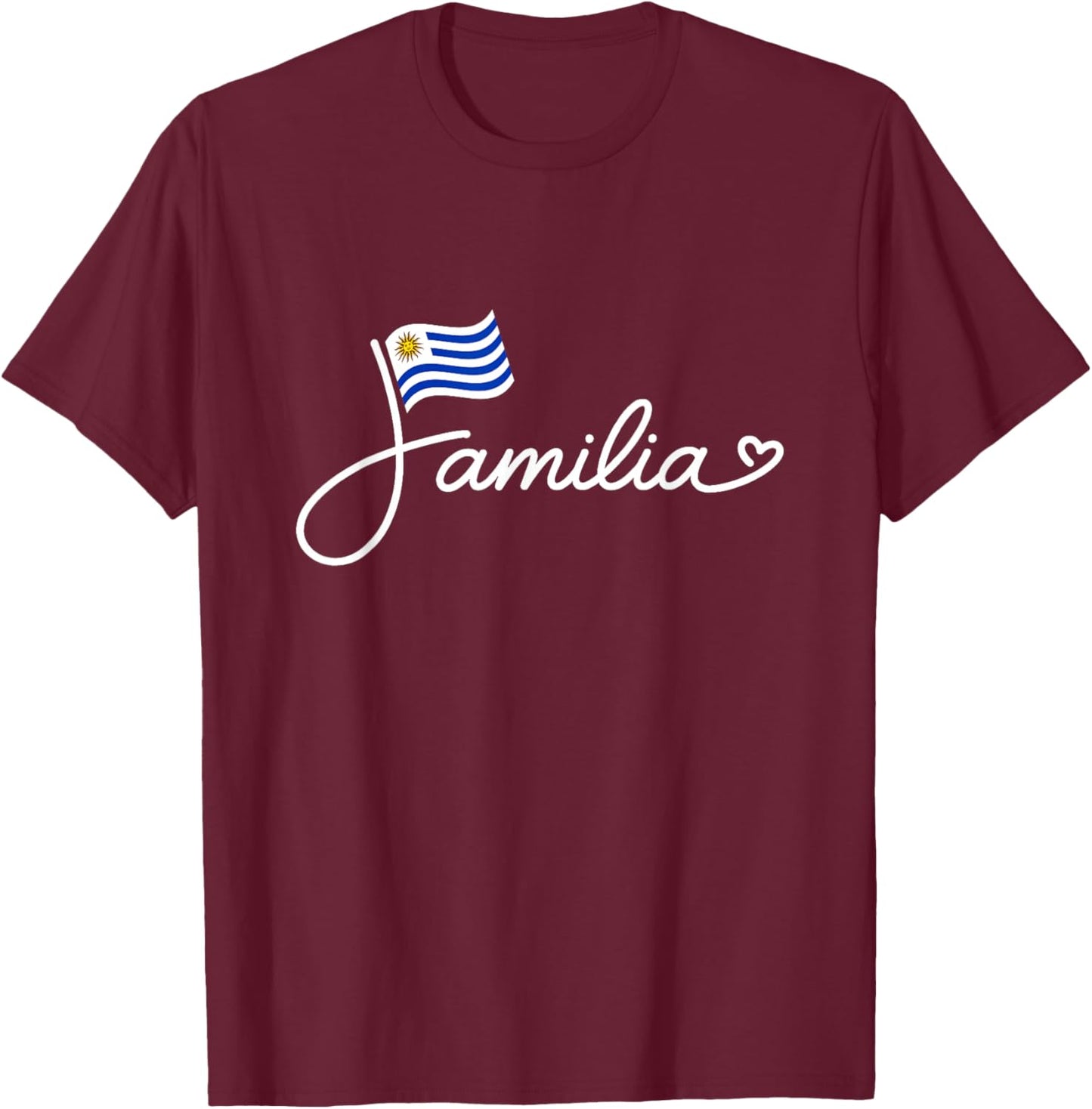 Uruguay Familia - Uruguayan Flag Family Heritage Word Art T-Shirt - T-Shirt | Maroon