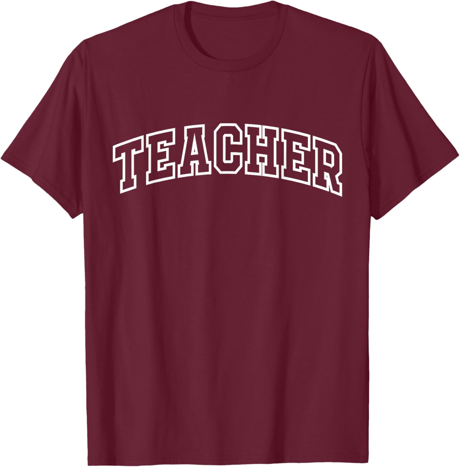 Teacher Funny Athletic Lettering Teaching Gifts Women T-Shirt - T-Shirt | Maroon