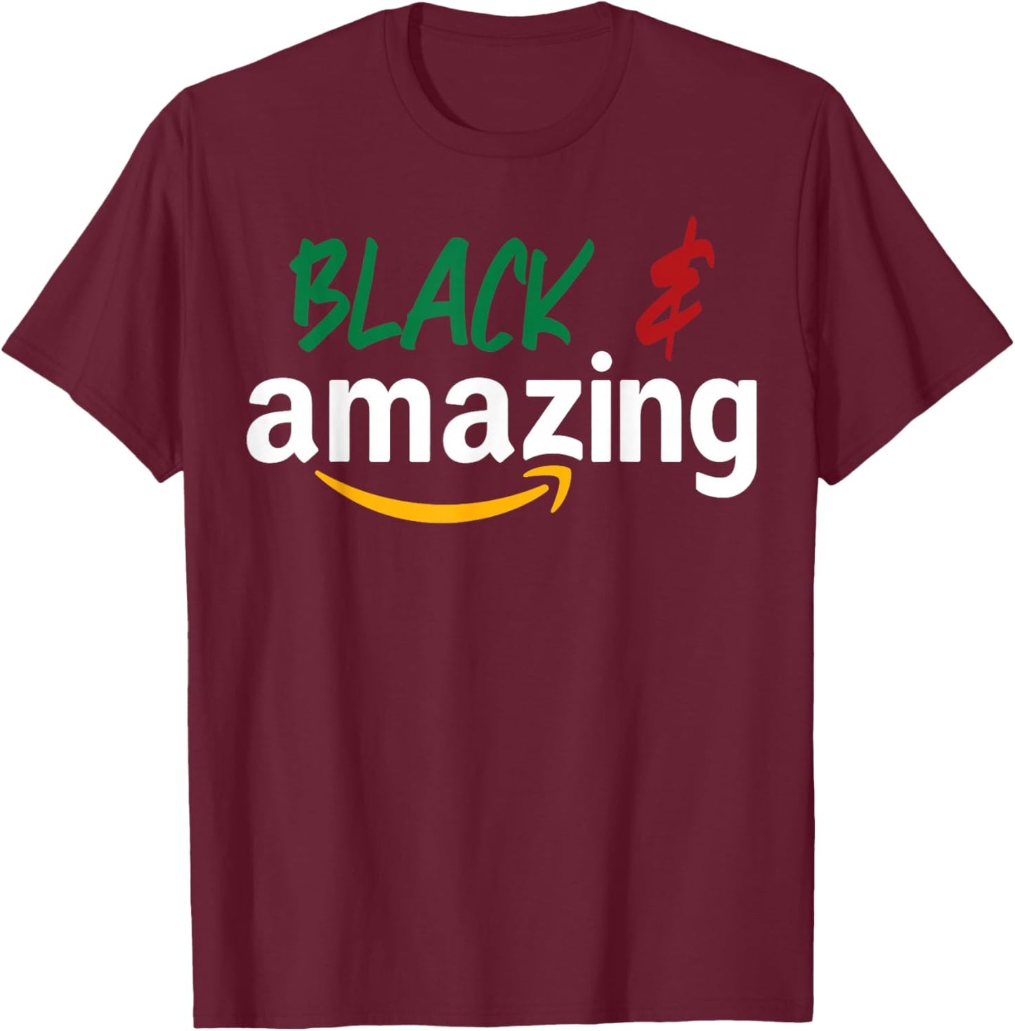 Black and Amazing Melanin Black History Month T-Shirt - T-Shirt | Maroon