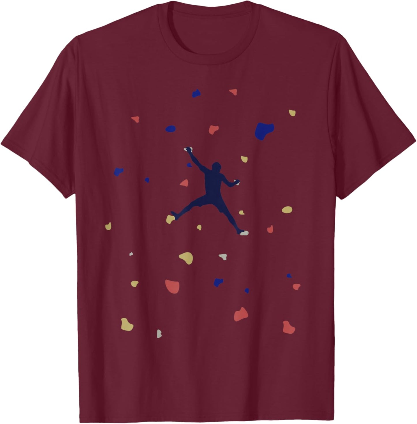 Climbing Rock Climber Bouldering Climb Wall T-Shirt - T-Shirt | Maroon