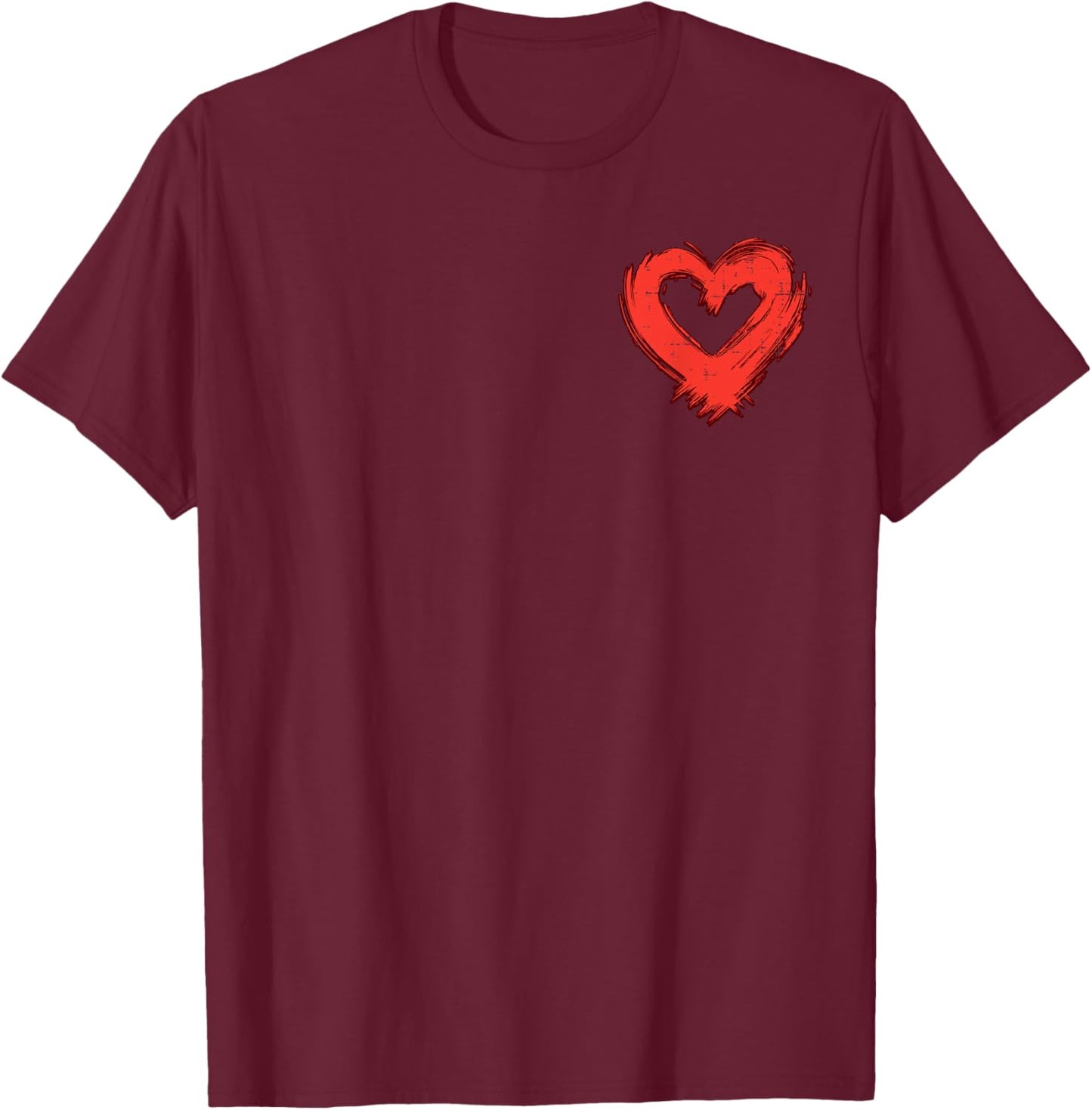 Valentines Day Heart Pocket Love Minimalist Men Women Kids T-Shirt - T-Shirt | Maroon