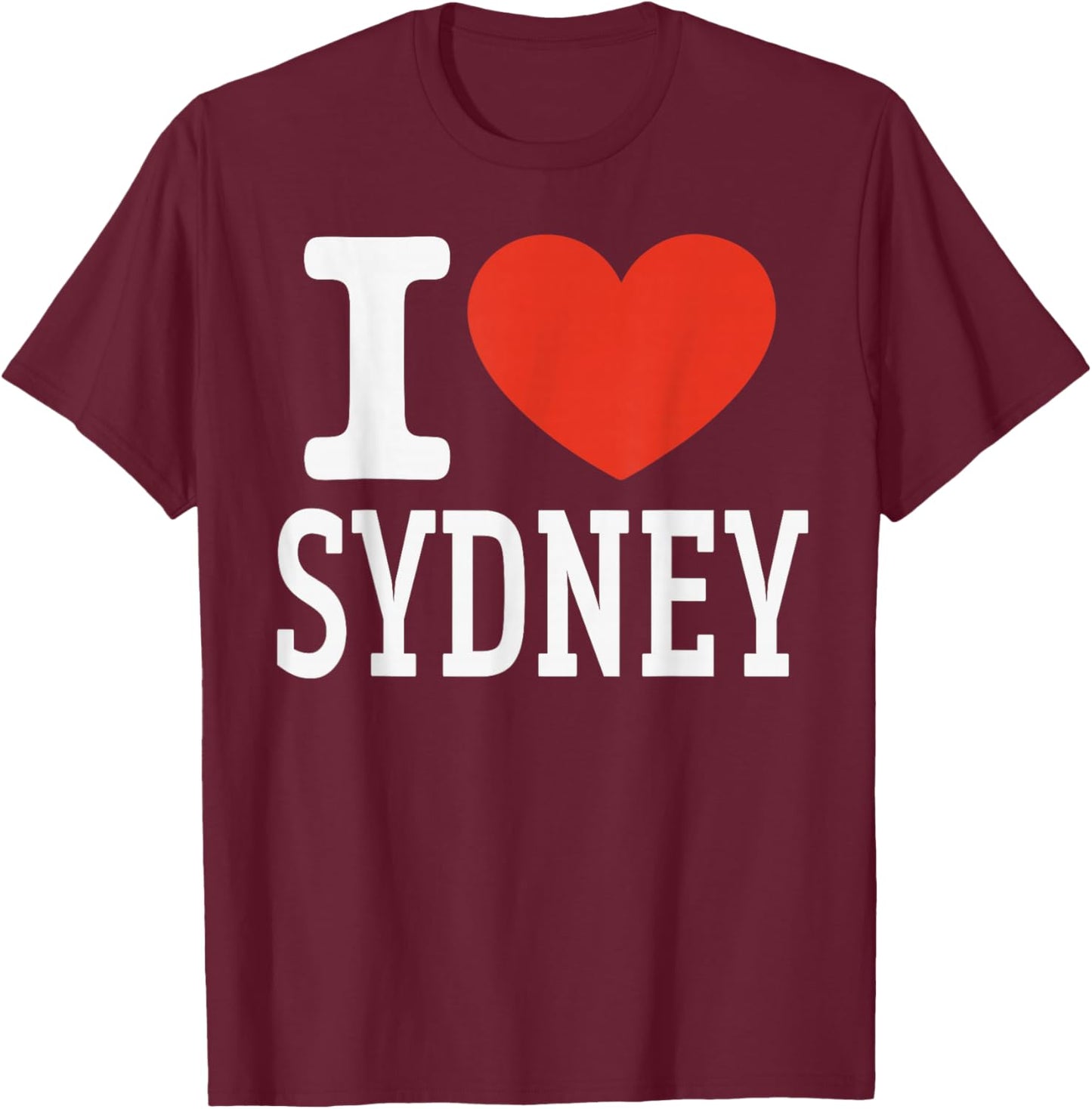 I Love Sydney City Heart Graphic Souvenir Travel T-Shirt - T-Shirt | Maroon