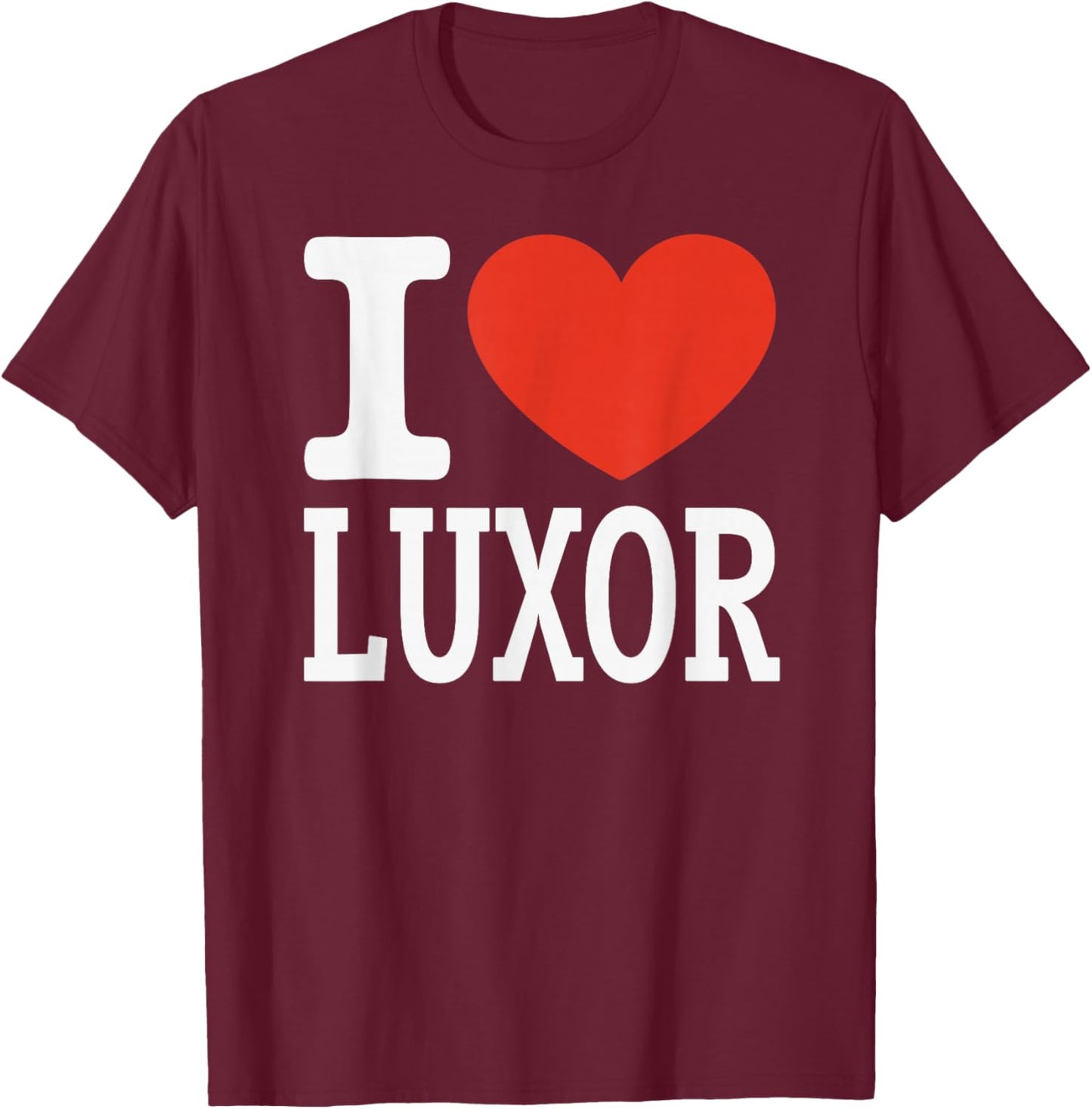 I Love Luxor City Heart Graphic Souvenir Travel T-Shirt - T-Shirt | Maroon