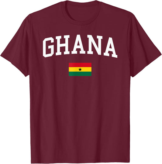Ghanaian Flag Men Women Kids Ghana T-Shirt - T-Shirt | Maroon