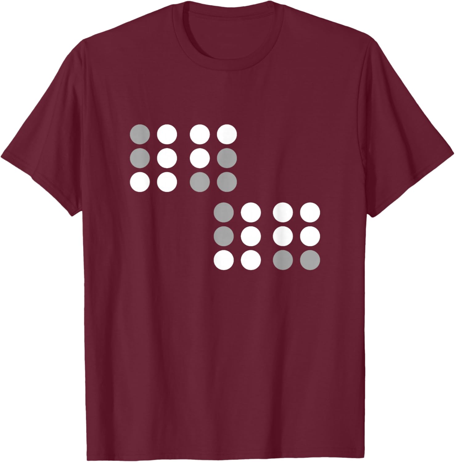 Funny Six Seven 6 7 Meme Unique Design 6 7 in Braille T-Shirt - T-Shirt | Maroon