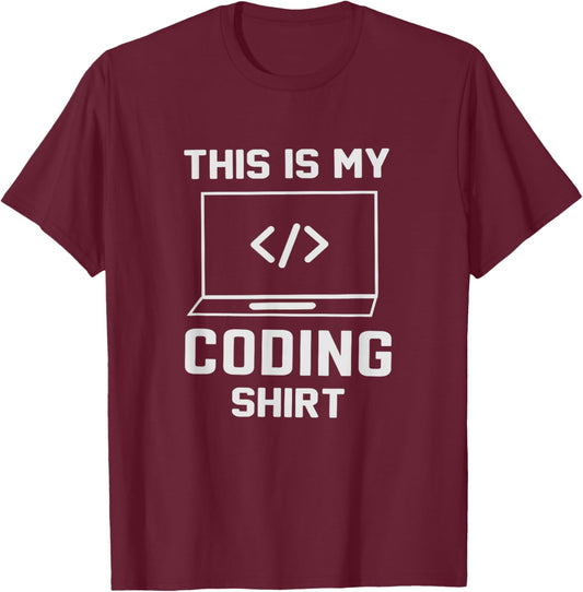 Binary Coding Nerd Computer Science Coder Geek Programmer T-Shirt - T-Shirt | Maroon