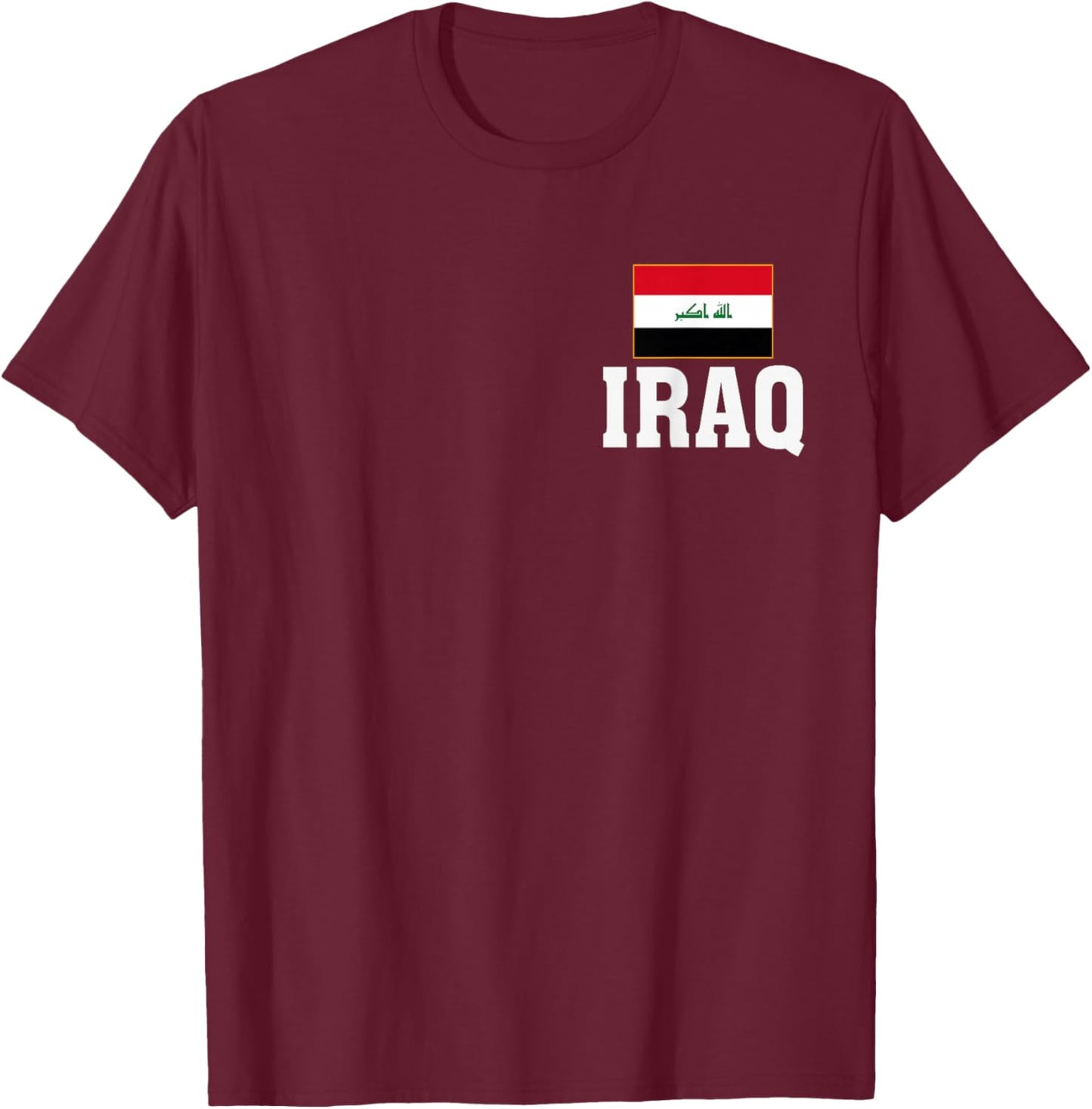 Iraq Flag Patriotic Country Roots Souvenir T-Shirt - T-Shirt | Maroon