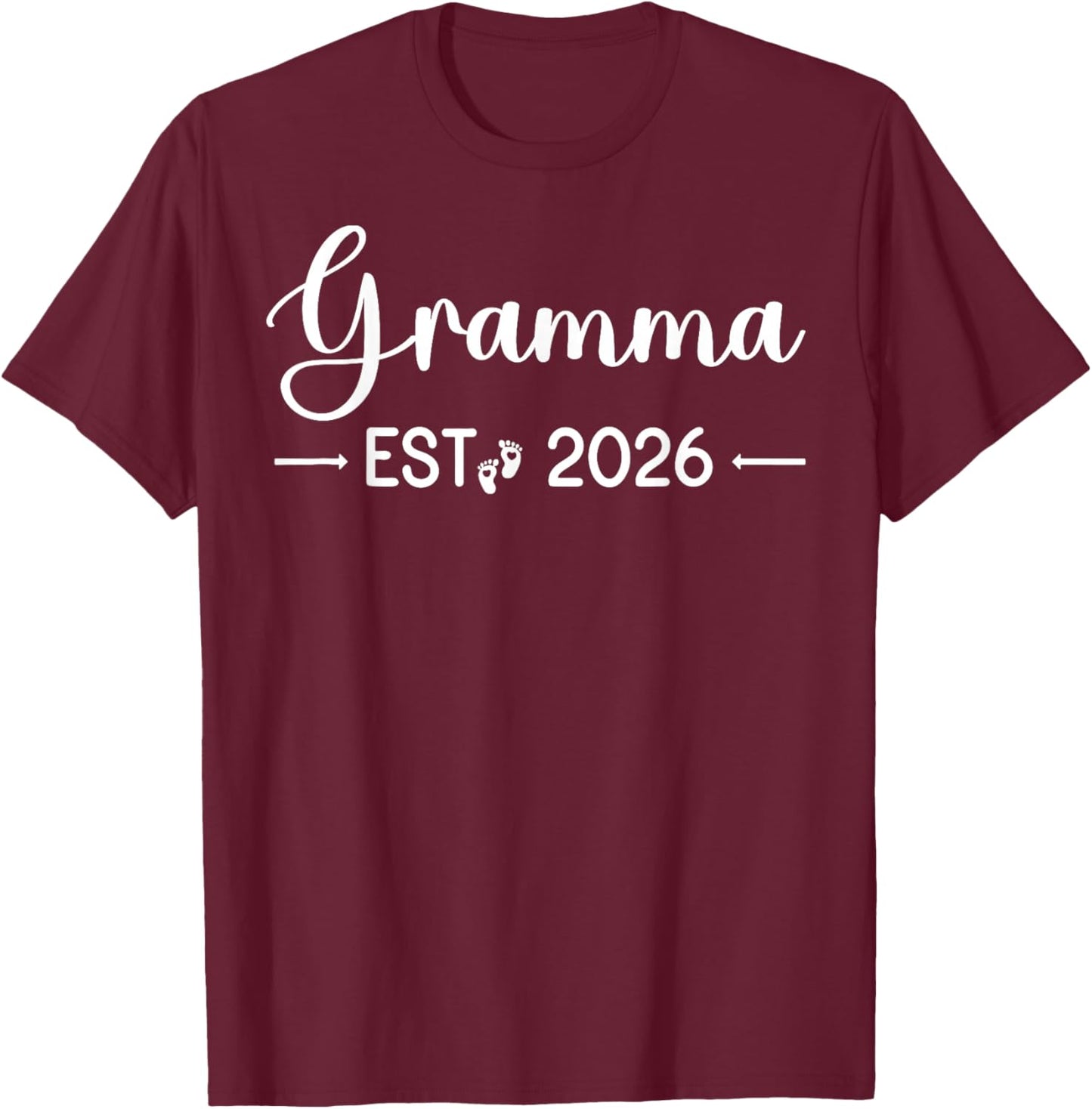 Gramma Est 2026 New Matching Mother to Be 2026 T-Shirt - T-Shirt | Maroon