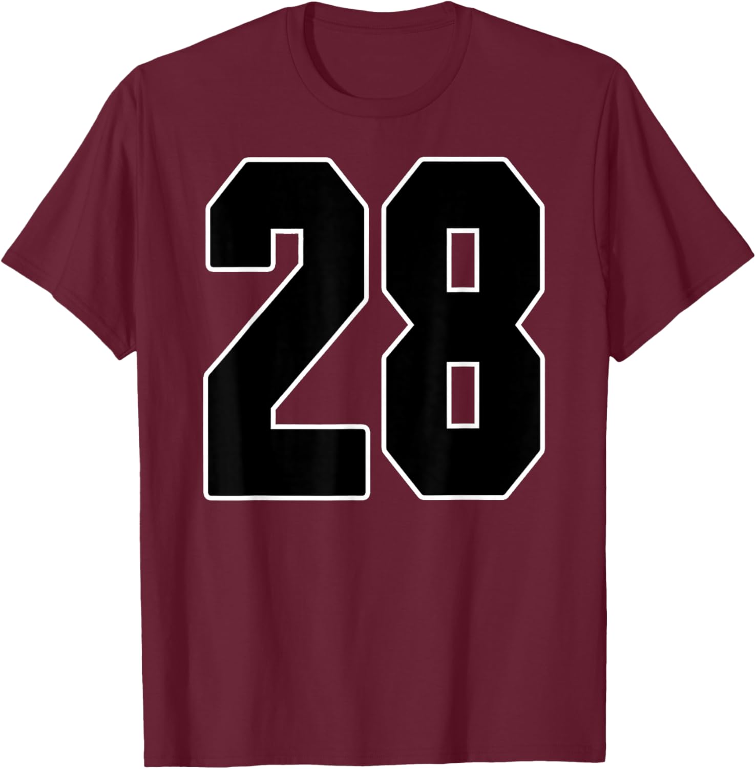 Big #28 Jersey Number 28 Uniform Biggest Fan Favorite Player T-Shirt - T-Shirt | Maroon