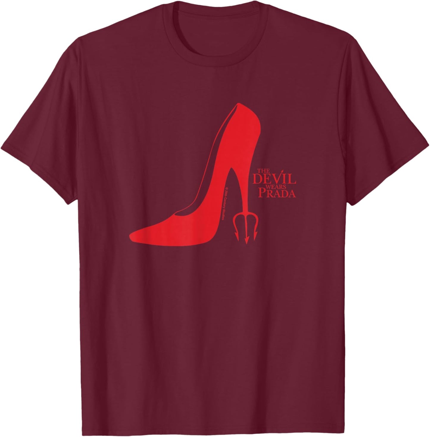 The Devil Wears Prada Red Heel Pitchfork Logo T-Shirt - T-Shirt | Maroon