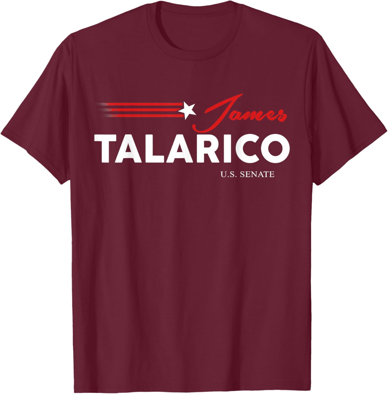 James Talarico for U.S. Senate from Texas 2026 Retro US Flag T-Shirt - T-Shirt | Maroon