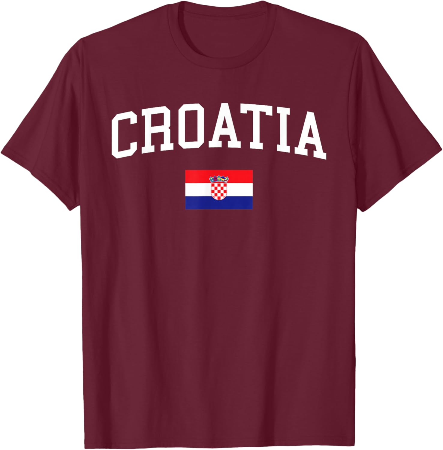 Croatian Flag Men Women Kids Croatia T-Shirt - T-Shirt | Maroon