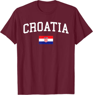Croatian Flag Men Women Kids Croatia T-Shirt - T-Shirt | Maroon