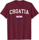 Croatian Flag Men Women Kids Croatia T-Shirt - T-Shirt | Maroon