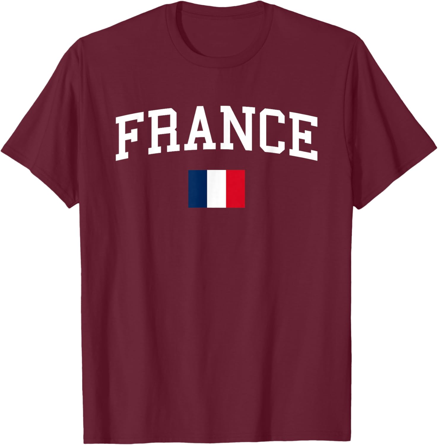 French Flag Men Women Kids France T-Shirt - T-Shirt | Maroon
