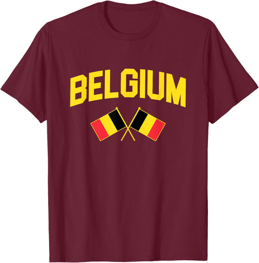 Belgium - Flag of Belgium - Classic T-Shirt - T-Shirt | Maroon