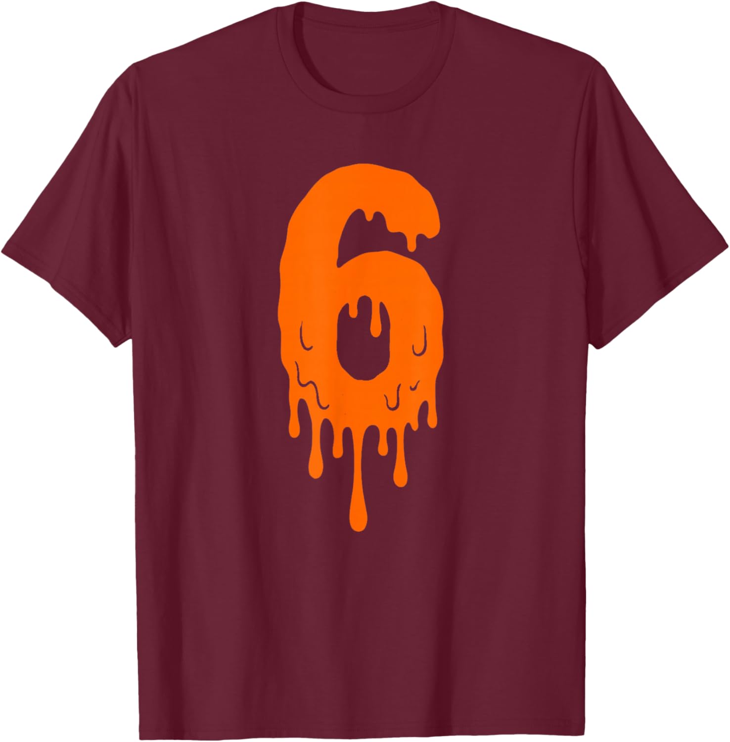 Number 6 Funny Meme Saying 6 7 Six Seven Couples Halloween T-Shirt - T-Shirt | Maroon