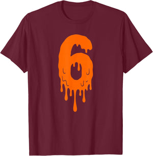 Number 6 Funny Meme Saying 6 7 Six Seven Couples Halloween T-Shirt - T-Shirt | Maroon