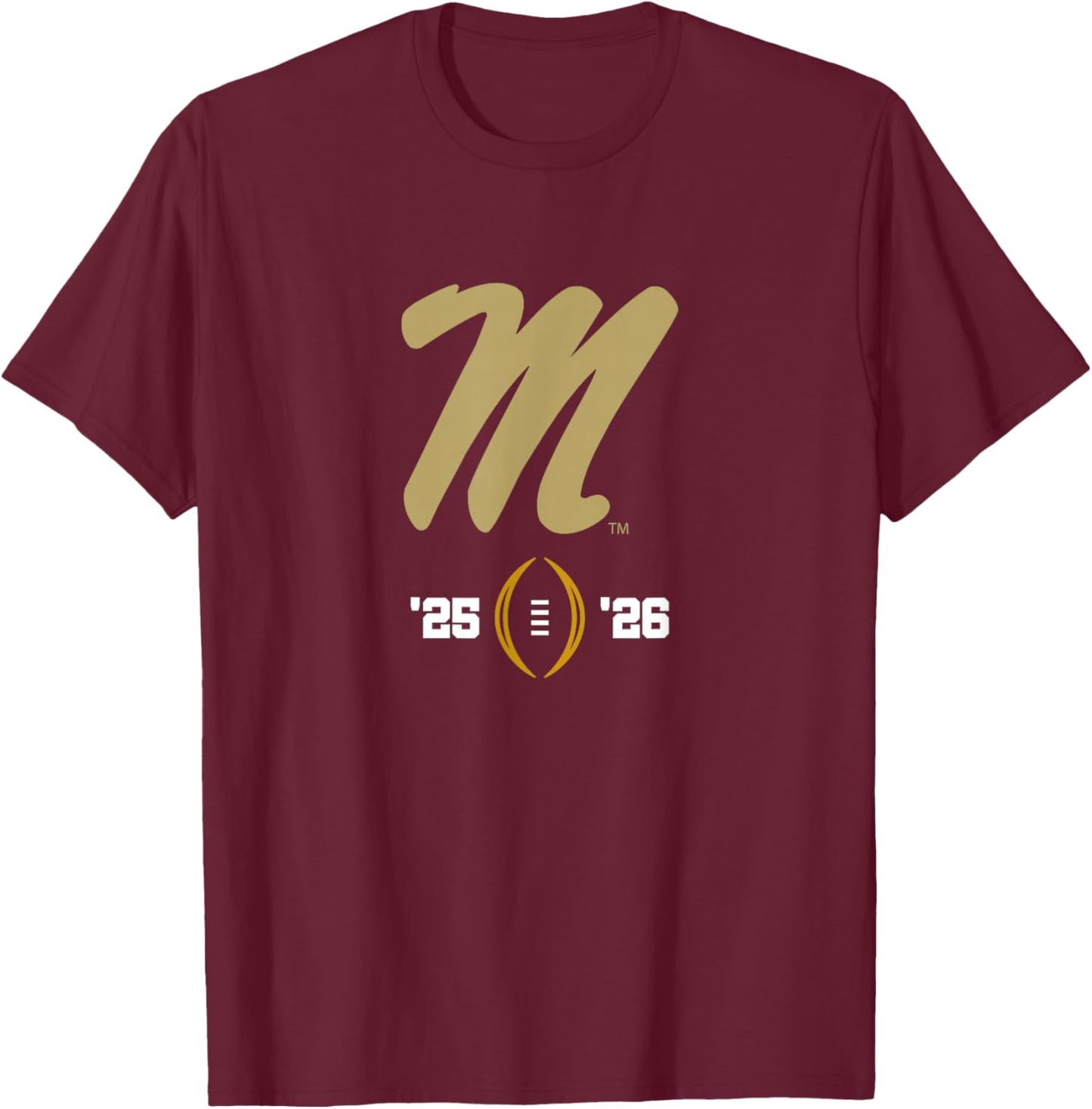 Ole Miss Rebels 2025-26 College Football Playoff Logo T-Shirt - T-Shirt | Maroon