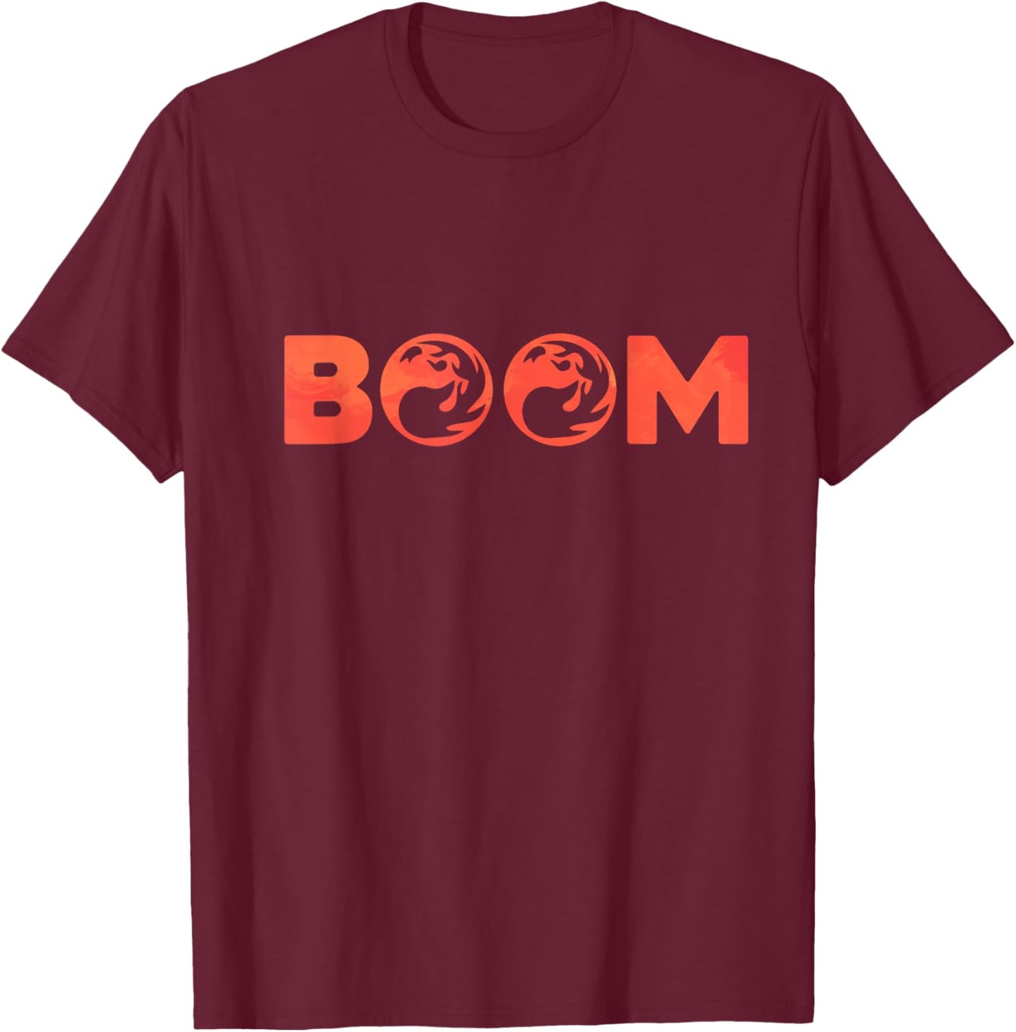Boom Red Color Mountain Mana Magic T-Shirt - T-Shirt | Maroon