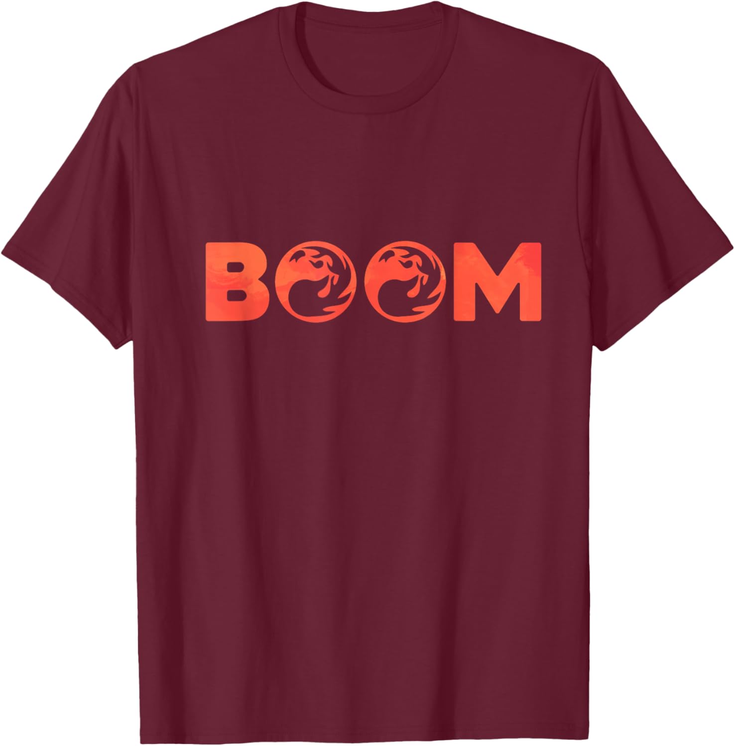 Boom Red Color Mountain Mana Magic T-Shirt - T-Shirt | Maroon