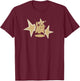 90s Y2K Scary Tomcat Cat is Scared Under Big Stary T-Shirt - T-Shirt | Maroon