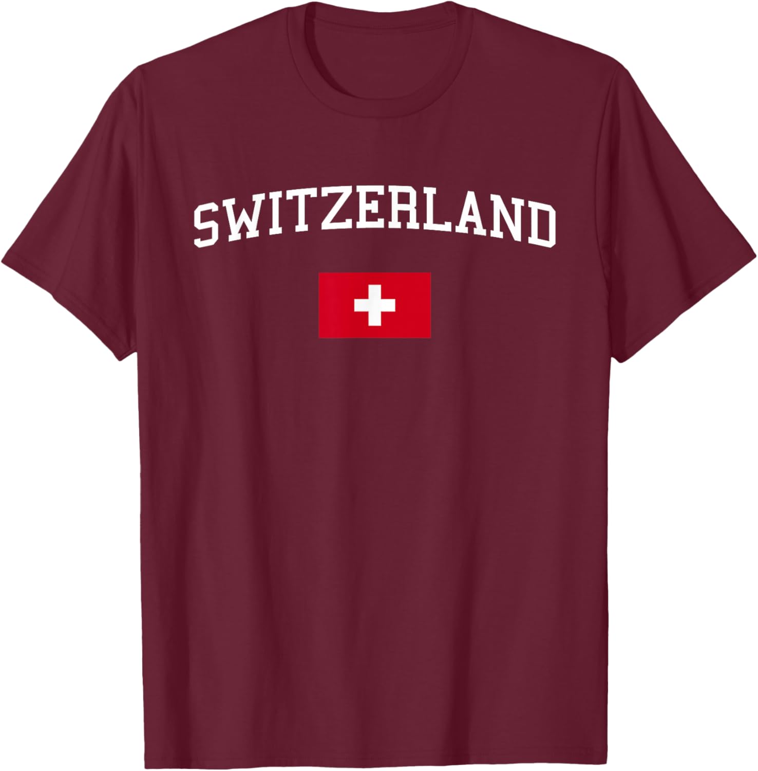 Swiss Flag Men Women Kids Switzerland T-Shirt - T-Shirt | Maroon