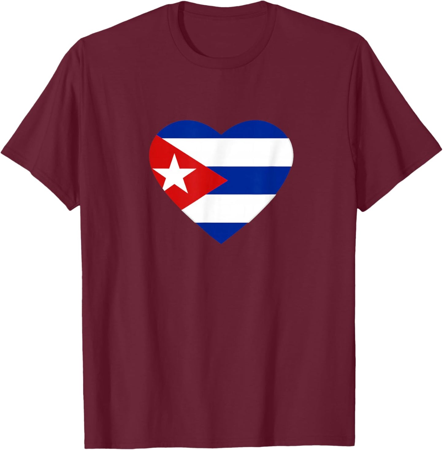 Cuba Flag Heart Hispanic Heritage Cuban Pride Kids Men Women T-Shirt - T-Shirt | Maroon