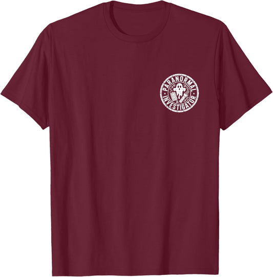 Paranormal Investigator Logo, Ghost Hunter T-Shirt - T-Shirt | Maroon