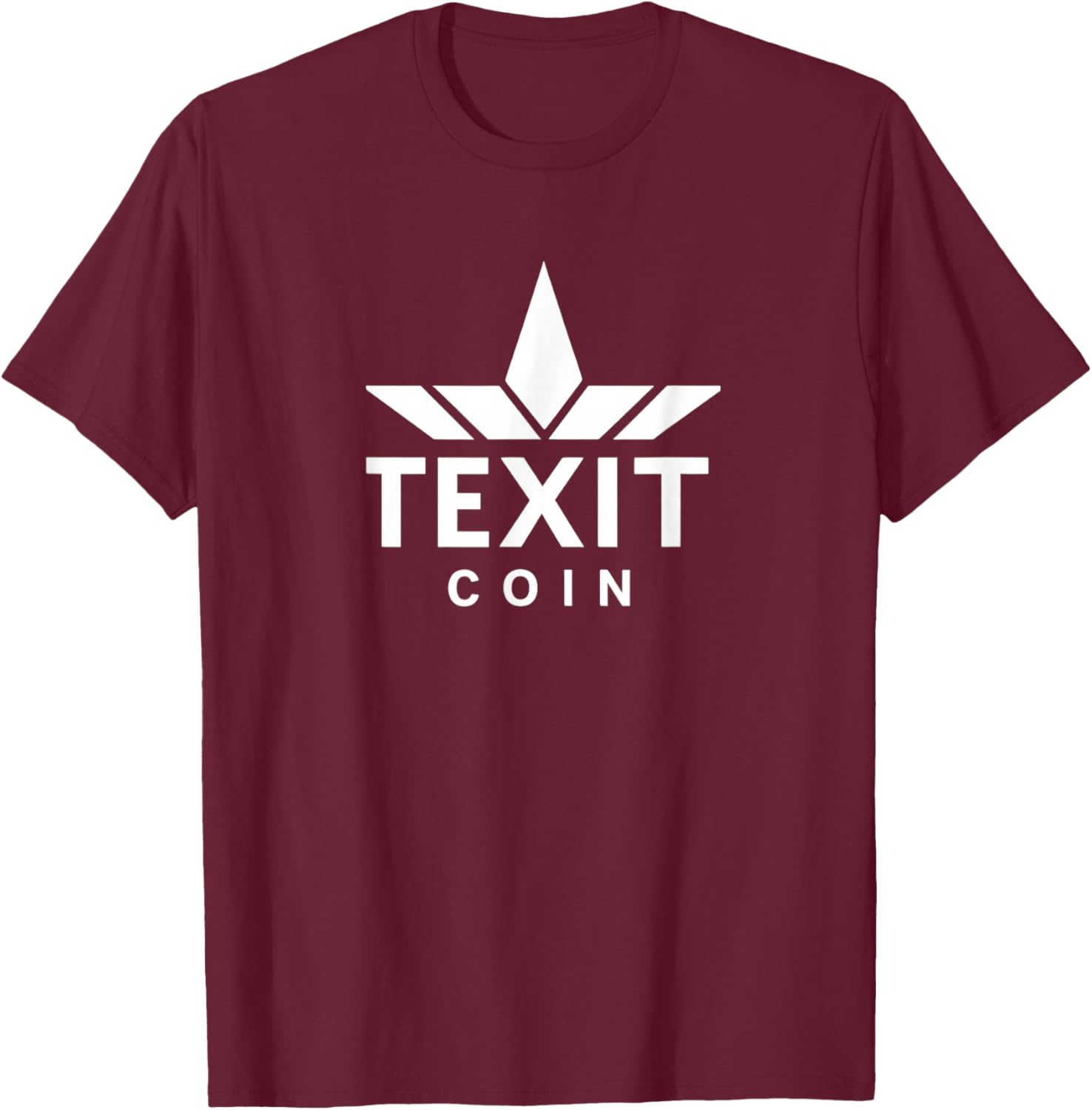 Texit Logo American Made Crypto Project Patriotic T-Shirt - T-Shirt | Maroon