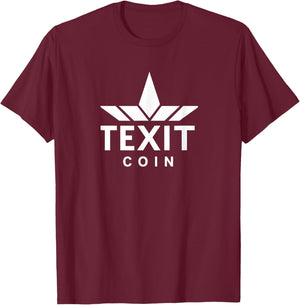 Texit Logo American Made Crypto Project Patriotic T-Shirt - T-Shirt | Maroon