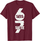 Fun Six Seven in Spanish SEIS Siete 67 Brainrot Meme T-Shirt - T-Shirt | Maroon