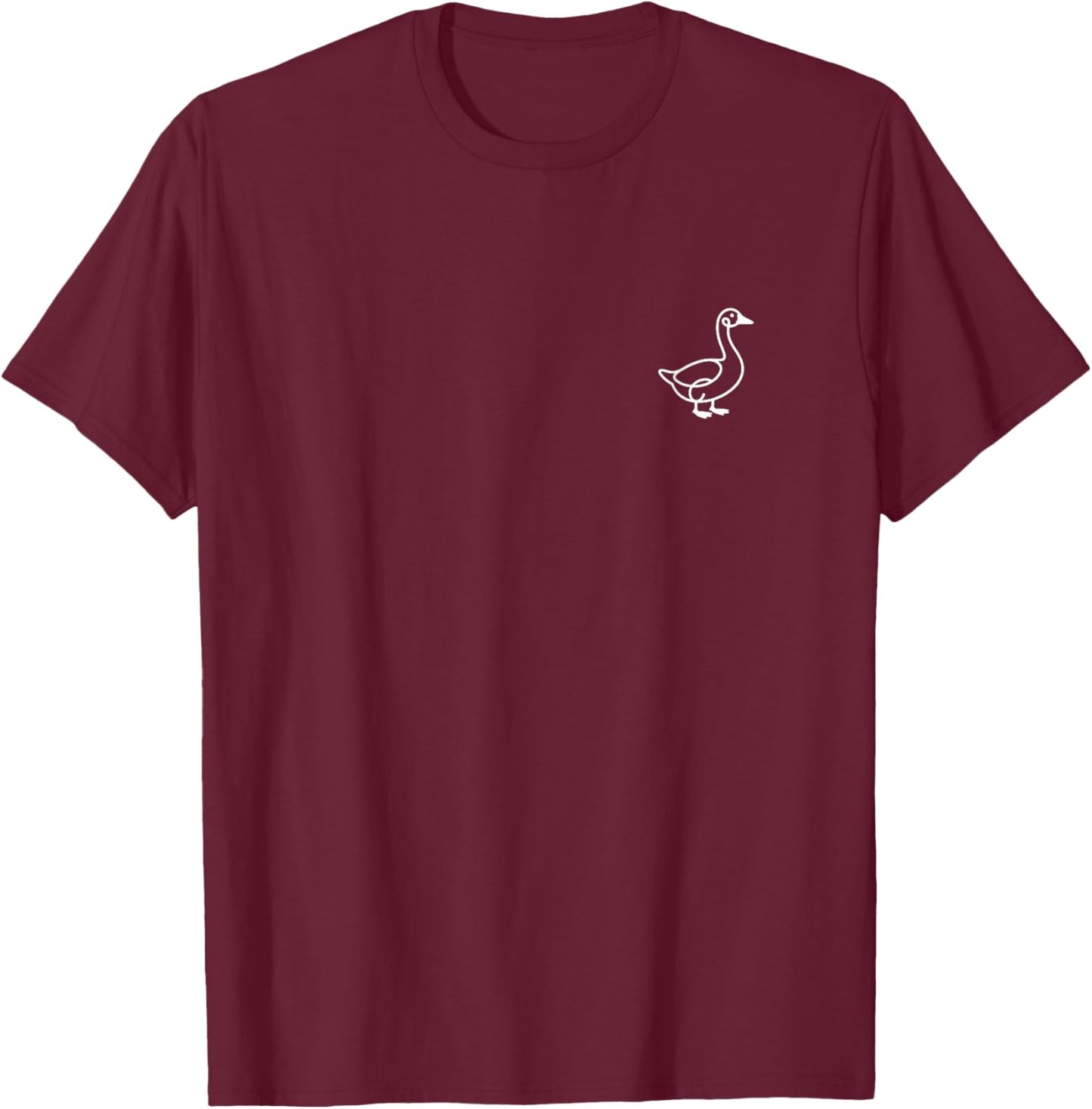 Goose Minimalist Badge Patch Line Art Animal T-Shirt - T-Shirt | Maroon
