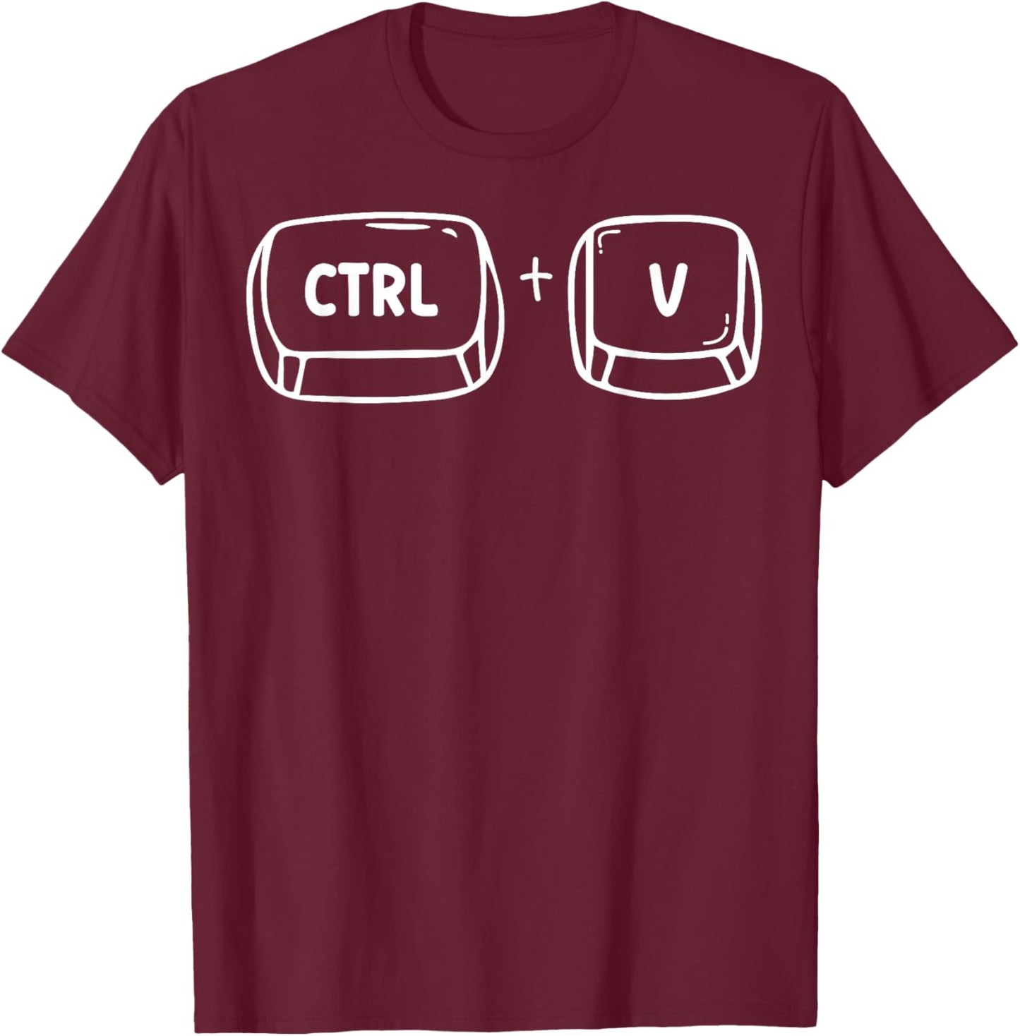 Funny Father's Day Men Family Matching Kids Ctrl V Christmas T-Shirt - T-Shirt | Maroon