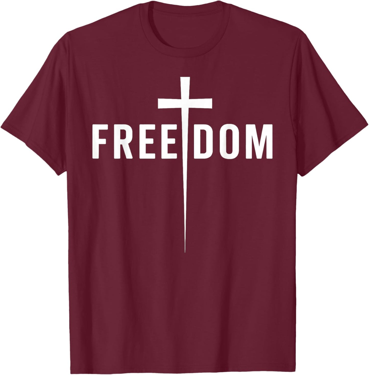 Freedom Cross T-Shirt - T-Shirt | Maroon