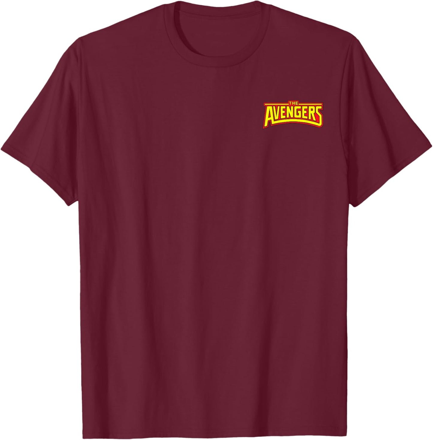 Marvel Super Heroes Avengers Logo Classic Pocket Art T-Shirt - T-Shirt | Maroon