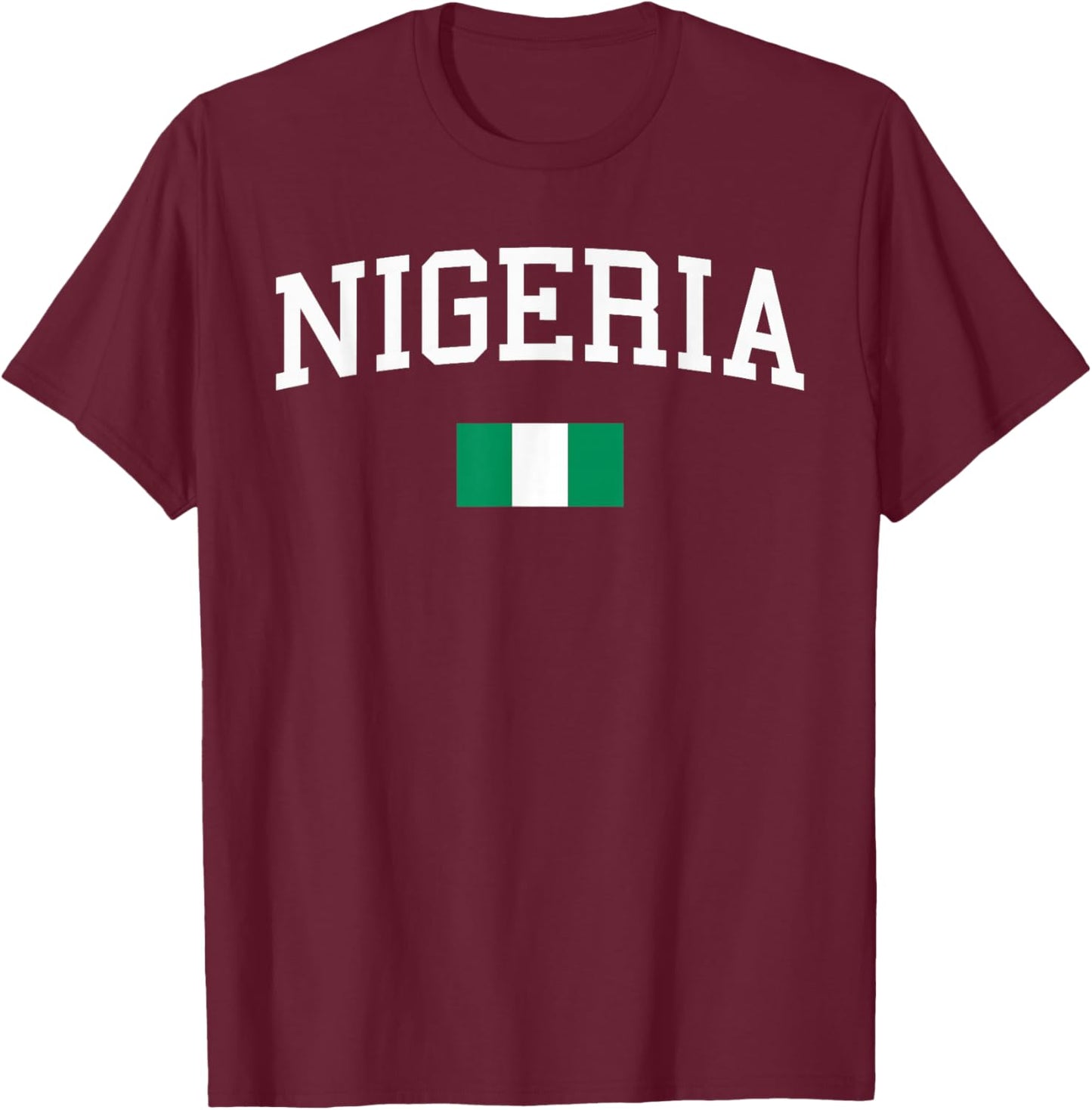 Nigerian Flag Men Women Kids Nigeria T-Shirt - T-Shirt | Maroon