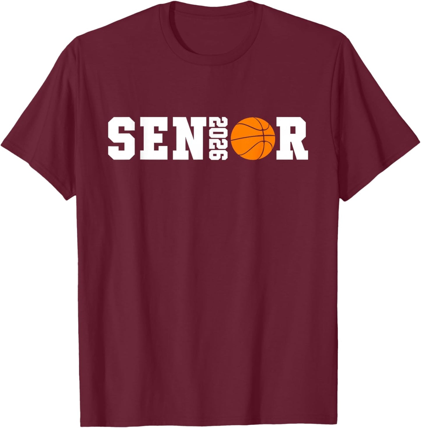 Graduate Senior Class of 2026 Basketball Player Graduation T-Shirt - T-Shirt | Maroon