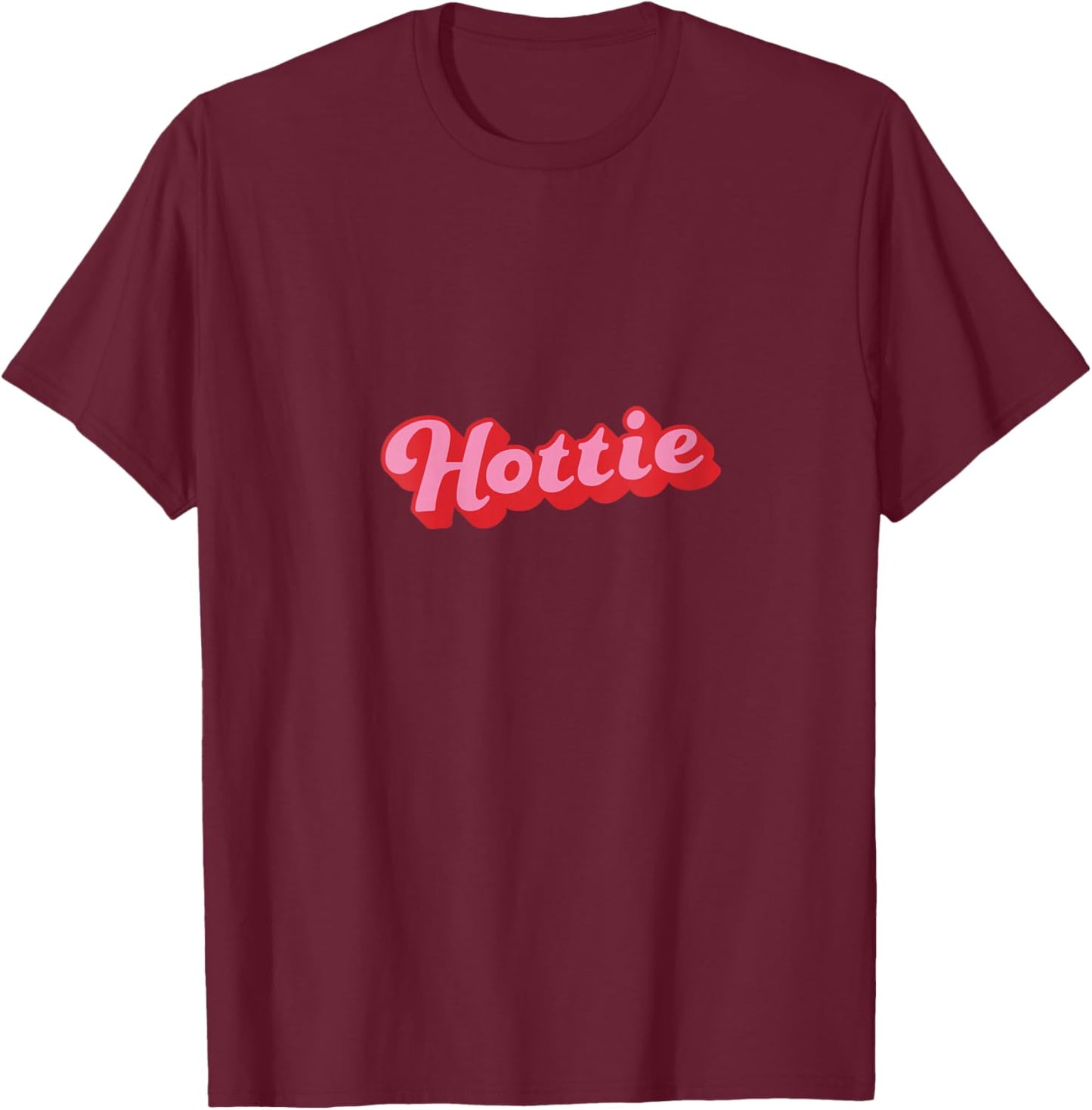 Women's Hottie Retro Vintage Style Design Saying I’m Hot V-Neck T-Shirt - T-Shirt | Maroon