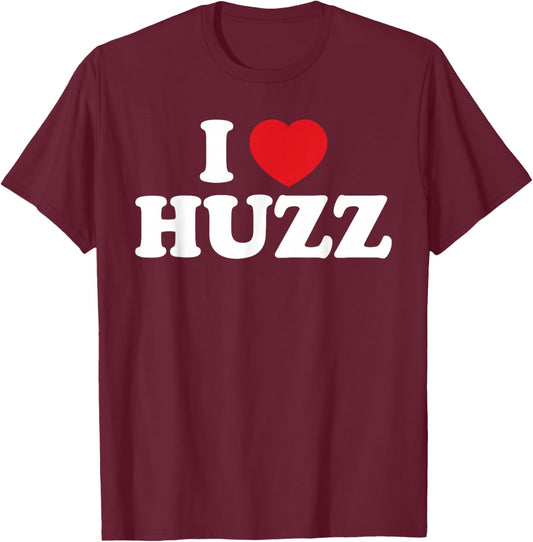 I Heart Huzz Trendy Slang Love for Youth Men Women T-Shirt - T-Shirt | Maroon