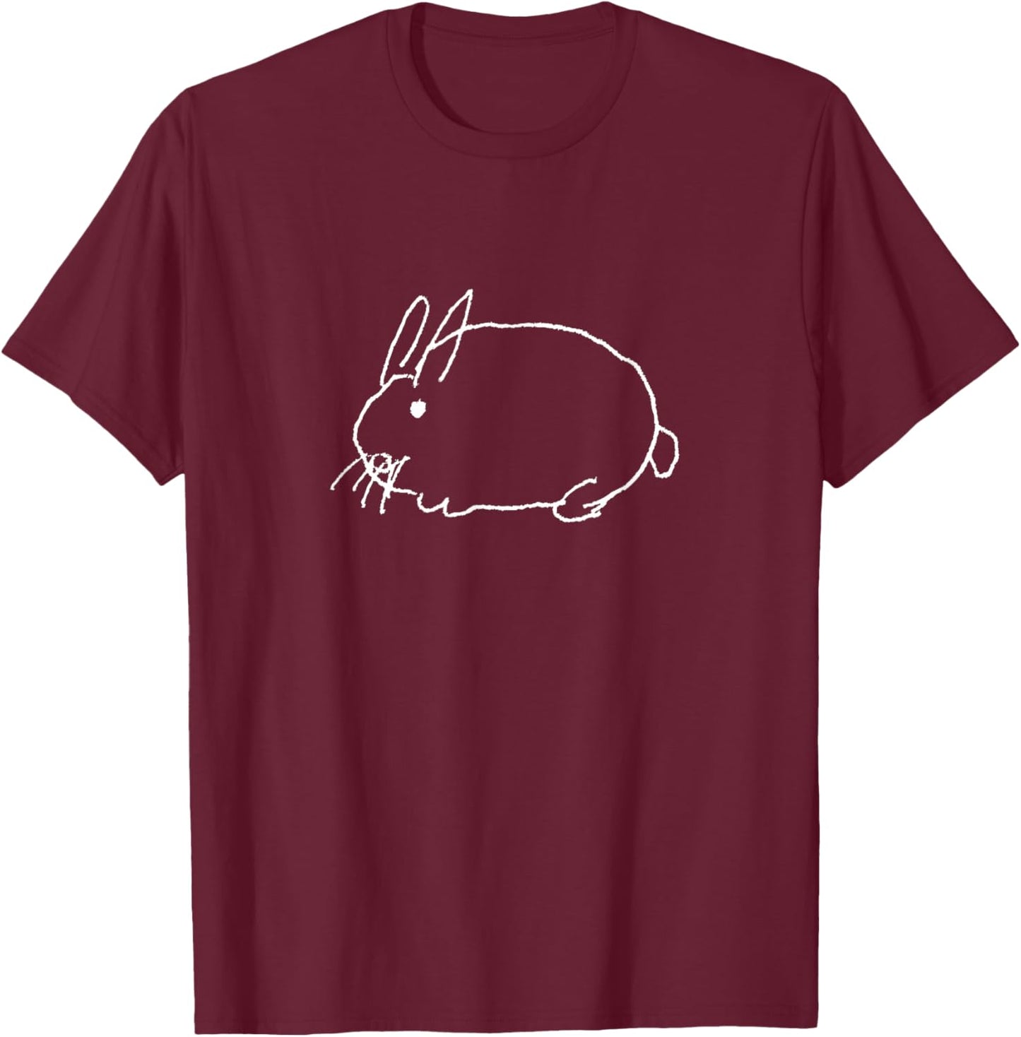 a Round White Rabbit T-Shirt - T-Shirt | Maroon