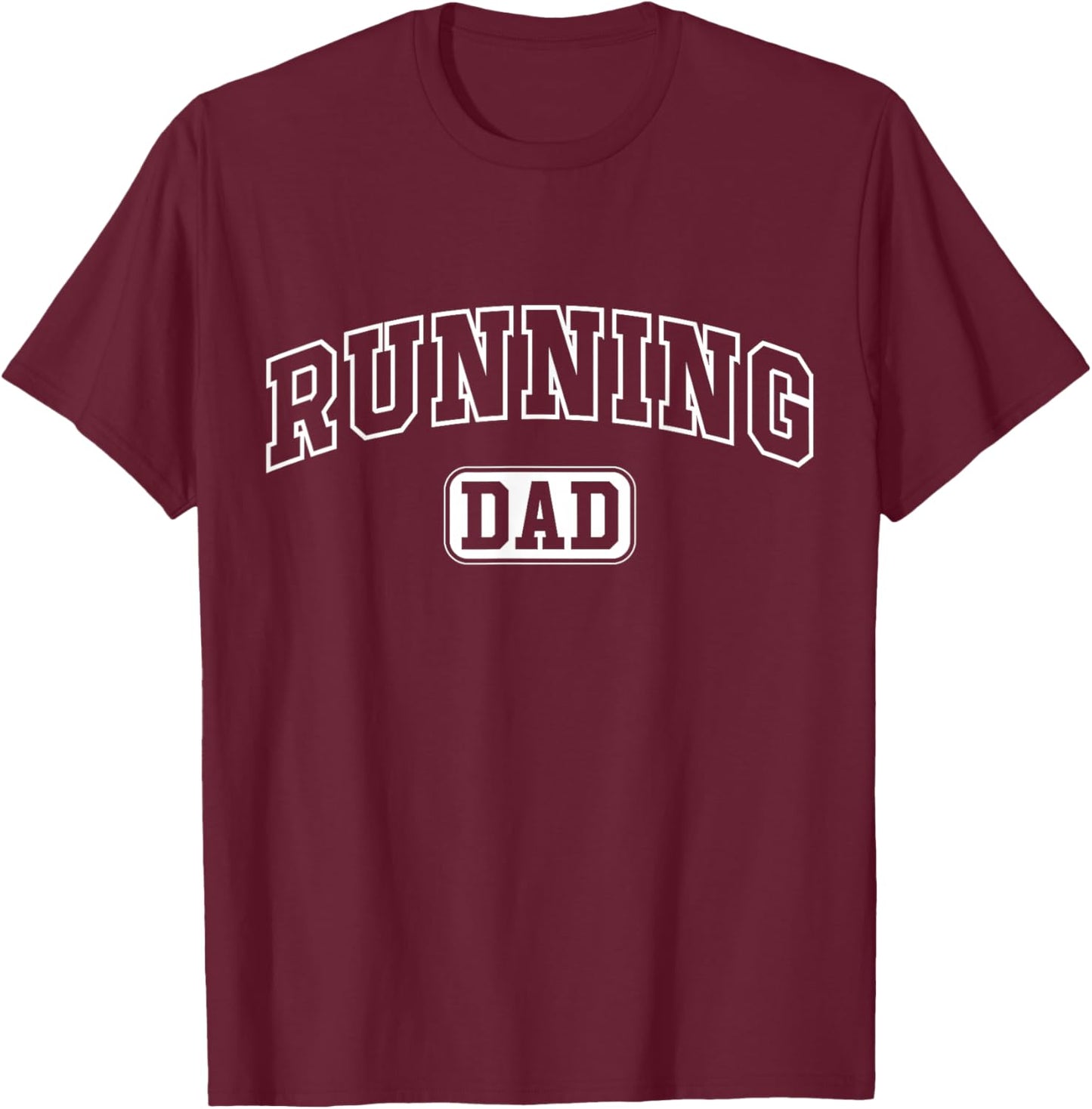 Running Dad Funny Athletic Lettering Fathers Day Run Coach T-Shirt - T-Shirt | Maroon