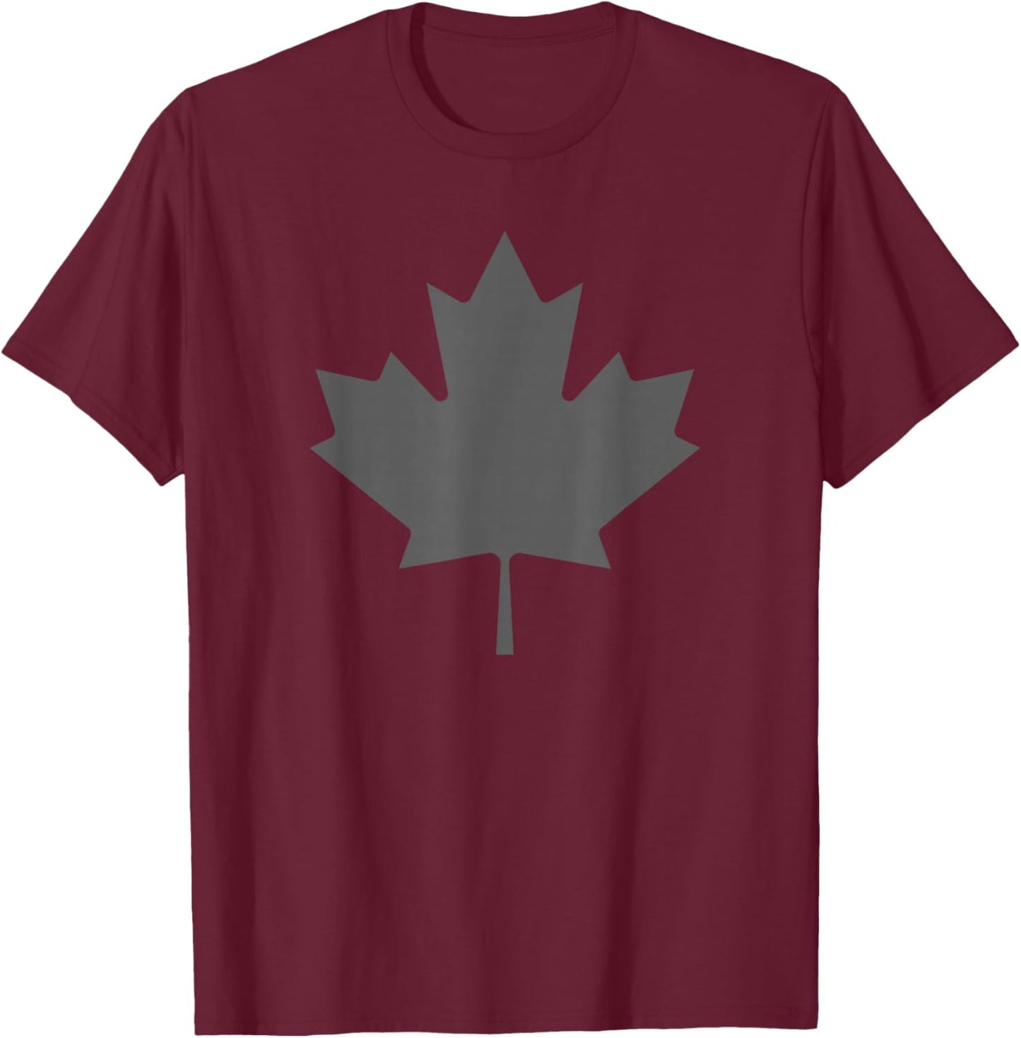 Black Canada Flag Minimal Leaf Proud Canadian Pride T-Shirt - T-Shirt | Maroon