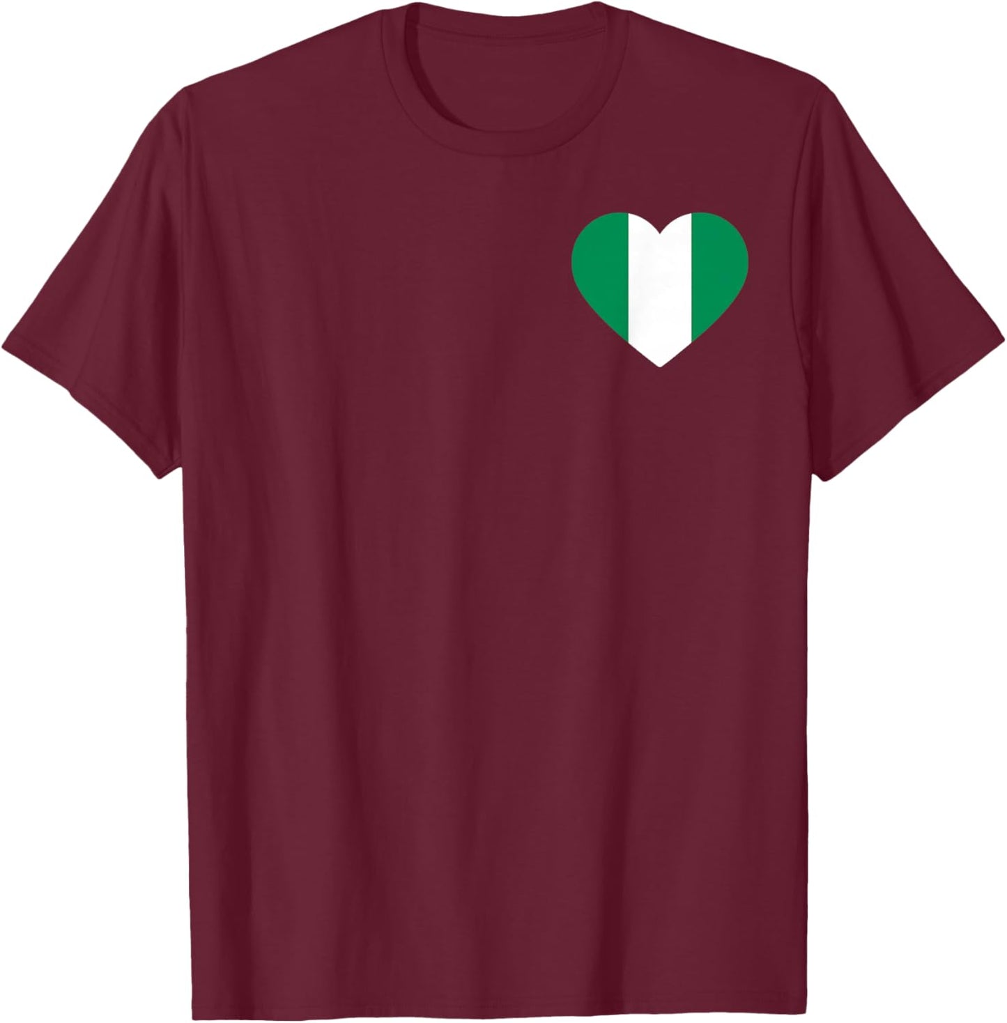 Nigeria Proud Heritage Pocket National Nigerian Flag Roots T-Shirt - T-Shirt | Maroon