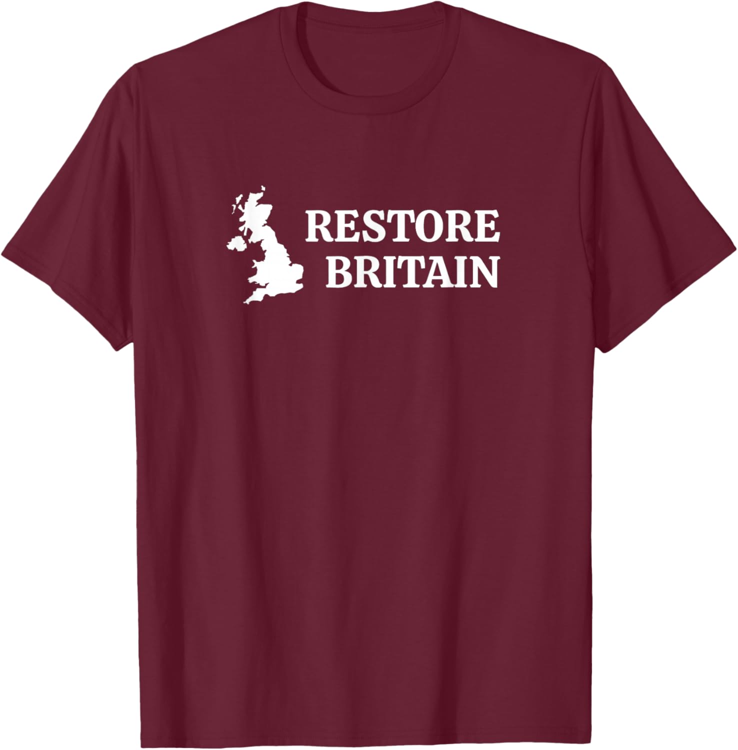 Restore Britain Political Party, United Kingdom, Rupert Lowe T-Shirt - T-Shirt | Maroon