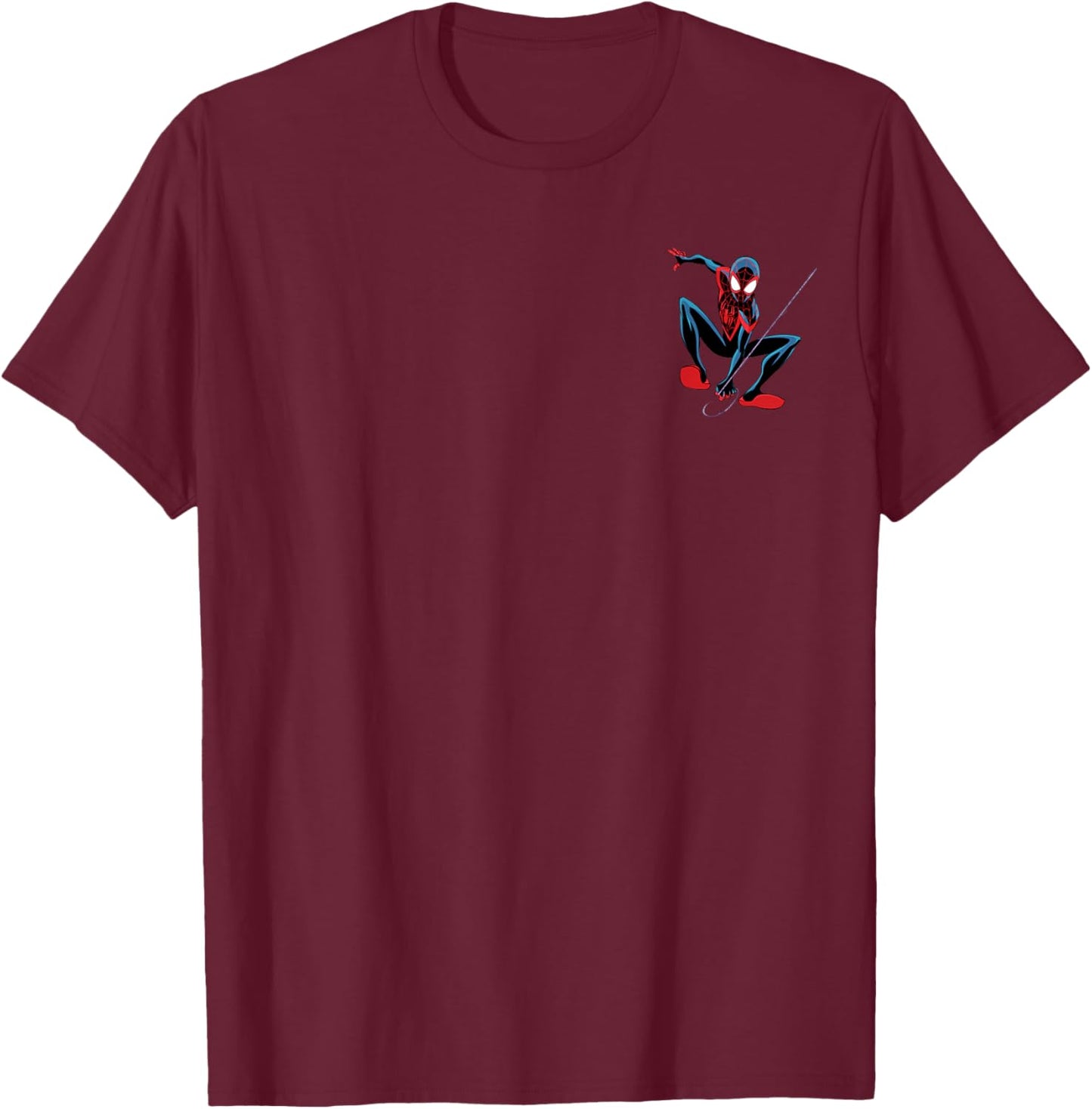 Marvel Super Heroes Miles Morales Spider-Man Pocket Art T-Shirt - T-Shirt | Maroon