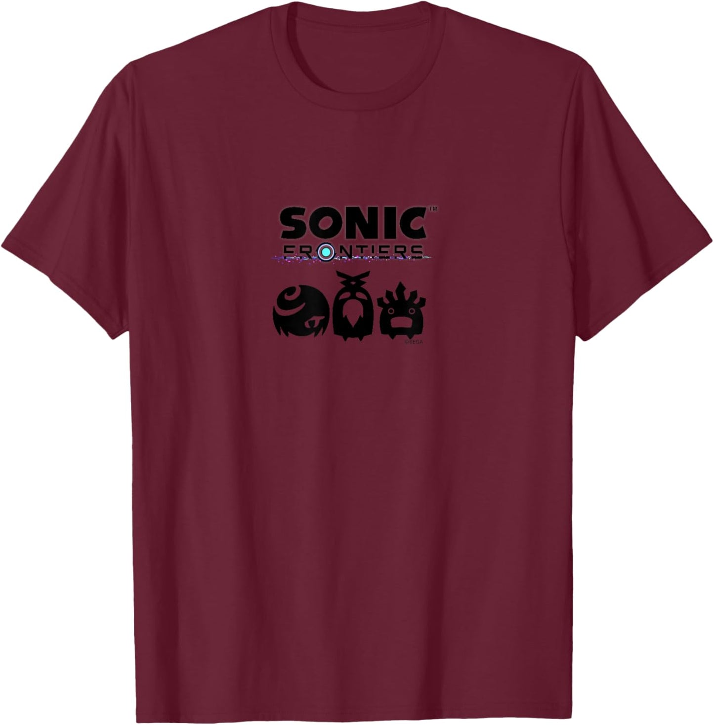 Sonic The Hedgehog - Sonic Frontiers Icons T-Shirt - T-Shirt | Maroon