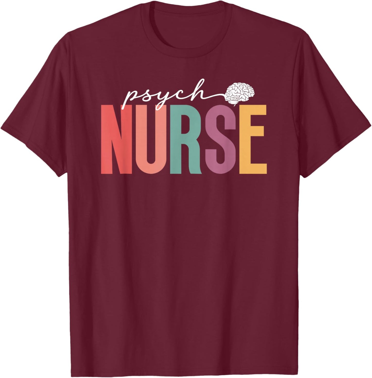 Boho Psych Nurse Appreciation Psychiatric Nurse T-Shirt - T-Shirt | Maroon