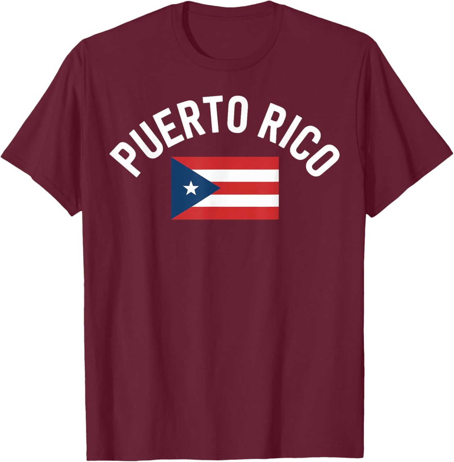 Puerto Rico Flag Souvenir Boricua Pride Design T-Shirt - T-Shirt | Maroon